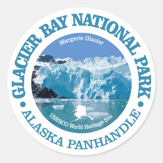 Glacier Bay National Park (Farbe) Runder Aufkleber (Vorderseite)