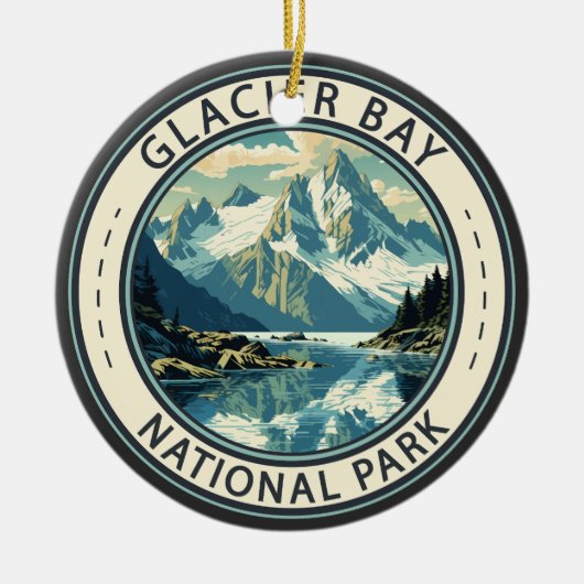 Glacier Bay National Park Illustration Reisen Art Keramik Ornament (Vorne)