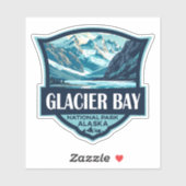 Glacier Bay National Park Illustration Retro Aufkleber (Blatt)