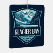 Glacier Bay National Park Illustration Retro Keramikornament (Rechts)