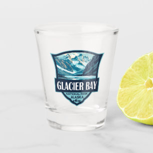 Glacier Bay National Park Illustration Retro Schnapsglas