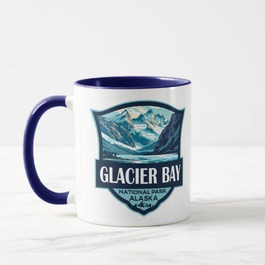 Glacier Bay National Park Illustration Retro Tasse (Links)