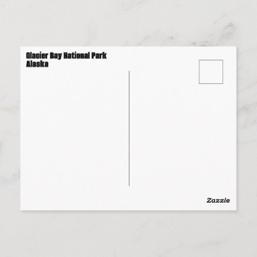 Glacier Bay National Park in Alaska Postkarte (Rückseite)