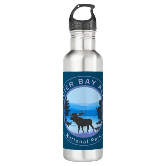 Glacier Bay National Park Moose Edelstahlflasche (Vorderseite)