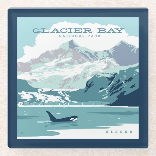 Glacier Bay National Park | Orca Glasuntersetzer (Vorderseite)