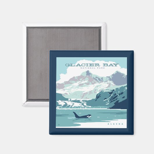Glacier Bay National Park | Orca Magnet (Vorderseite/Rückseite)