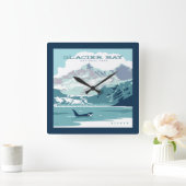 Glacier Bay National Park | Orca Quadratische Wanduhr (Zuhause)