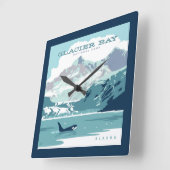 Glacier Bay National Park | Orca Quadratische Wanduhr (Winkel)