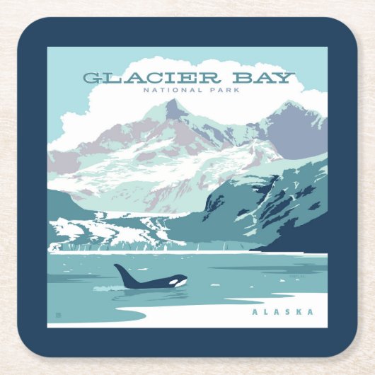 Glacier Bay National Park | Orca Rechteckiger Pappuntersetzer (Vorderseite)