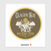 Glacier Bay National Park Retro Nature Scene Aufkleber (Blatt)
