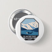 Glacier Bay Nationalpark Alaska Kunst, Dichtung un Button (Vorne & Hinten)