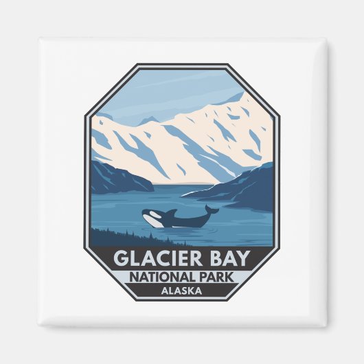 Glacier Bay Nationalpark Alaska Kunst, Dichtung un Magnet (Vorne)