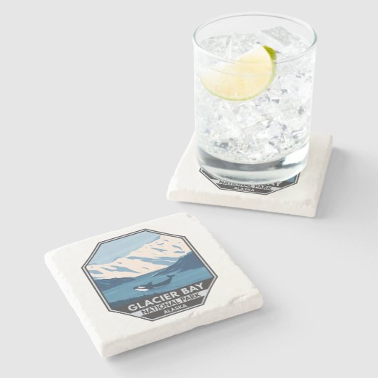 Glacier Bay Nationalpark Alaska Kunst, Dichtung un Steinuntersetzer (Seitenansicht)