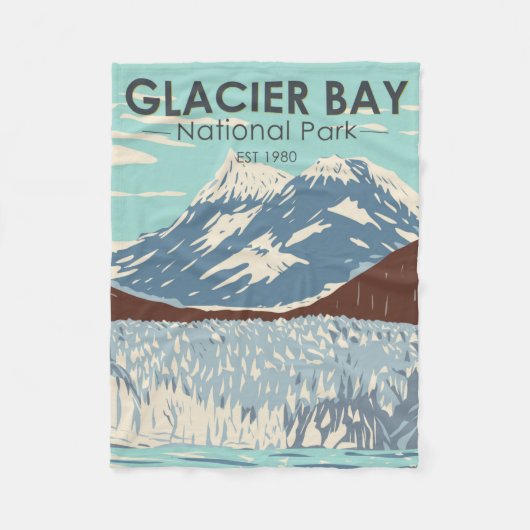 Glacier Bay Nationalpark Alaska Vintag Fleecedecke (Vorderseite)