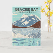 Glacier Bay Nationalpark Alaska Vintag Karte (Gelbe Blume)