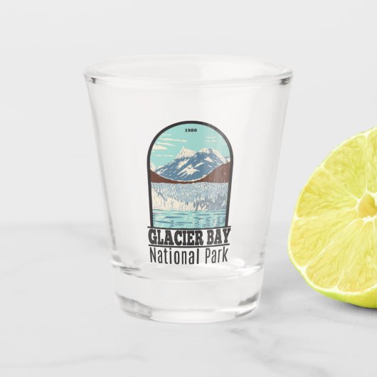 Glacier Bay Nationalpark Alaska Vintag Schnapsglas (Vorderseite)