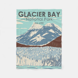 Glacier-Bay-Nationalpark Alaska Vintage Fleecedecke