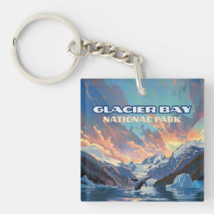 Glacier Bay Nationalpark Alaska Wal Vintage Schlüsselanhänger