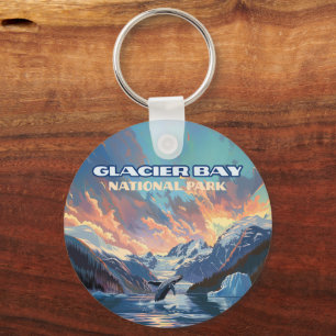 Glacier Bay Nationalpark Alaska Wal Vintage Schlüsselanhänger