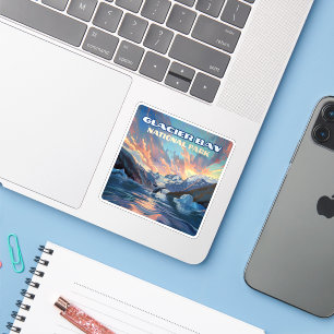 Glacier Bay Nationalpark Alaska Whale Vintag Aufkleber