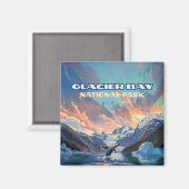 Glacier Bay Nationalpark Alaska Whale Vintag Magnet (Vorderseite/Rückseite)