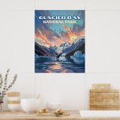 Glacier Bay Nationalpark Alaska Whale Vintag Poster (Küche)