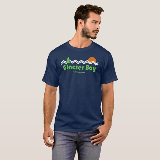 Glacier Bay Nationalpark Retro T-Shirt (Vorne ganz)