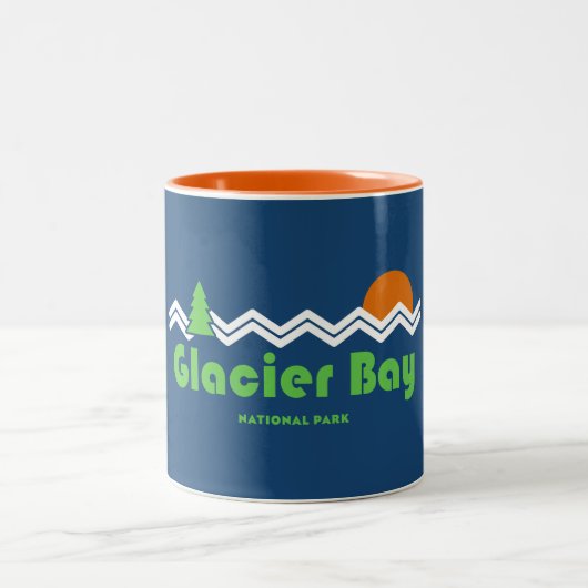 Glacier Bay Nationalpark Retro Zweifarbige Tasse (Mittel)