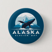 Glacier Bay Whale - Alaska Button (Vorderseite)