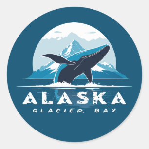 Glacier Bay Whale - Alaska Runder Aufkleber