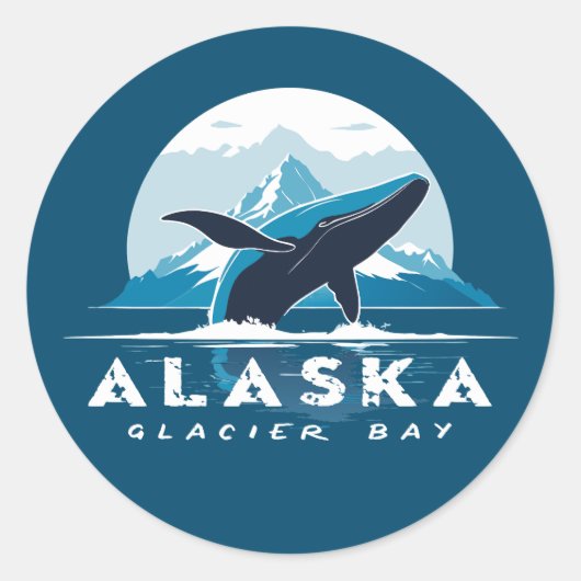 Glacier Bay Whale - Alaska Runder Aufkleber (Vorderseite)