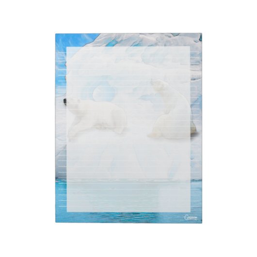 Glacier Bears Lined - 11" x 8,5" Notepad Notizblock (Rotiert)