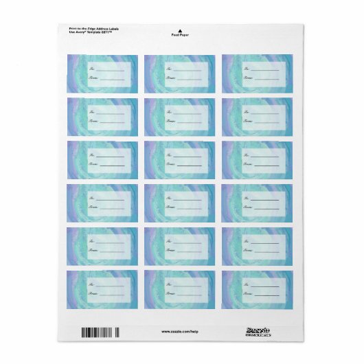 Glacier Blue Monogram Adressaufkleber (Vorne)