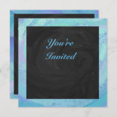 Glacier Blue Monogram Einladung (Vorne/Hinten)