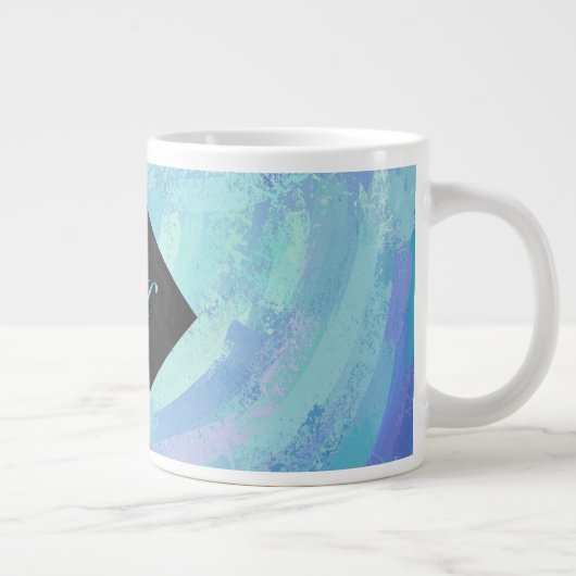 Glacier Blue Monogram Jumbo-Tasse (Rechts)