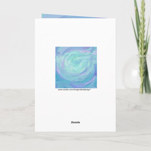 Glacier Blue Monogram Karte (Rückseite)