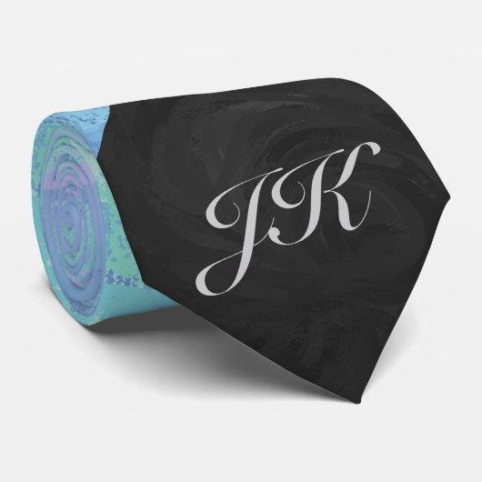 Glacier Blue Monogram Krawatte (Gerollt)