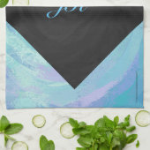 Glacier Blue Monogram Küchentuch (Gefaltet)