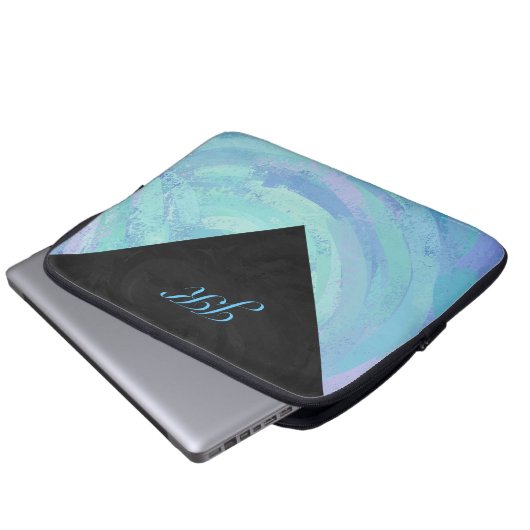 Glacier Blue Monogram Laptopschutzhülle (Vorne Knopf)