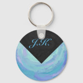 Glacier Blue Monogram Schlüsselanhänger (Vorderseite)