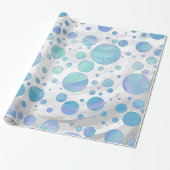 Glacier Blue Polka Dot Pattern Geschenkpapier (Ungerollt)