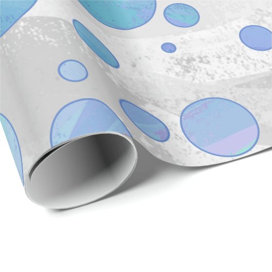 Glacier Blue Polka Dot Pattern Geschenkpapier (Rolleneckpunkt)