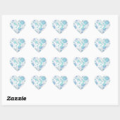 Glacier Blue Polka Dot Pattern Herz-Aufkleber (Blatt)