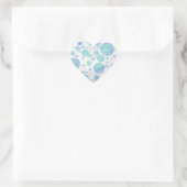 Glacier Blue Polka Dot Pattern Herz-Aufkleber (Tasche)