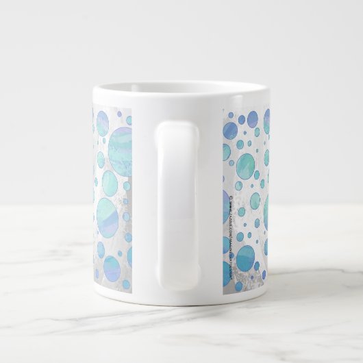 Glacier Blue Polka Dot Pattern Jumbo-Tasse (Rückseite)