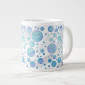Glacier Blue Polka Dot Pattern Jumbo-Tasse (Vorderseite Rechts)