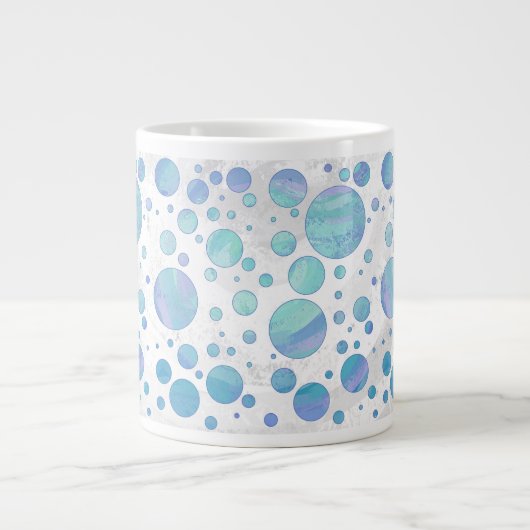 Glacier Blue Polka Dot Pattern Jumbo-Tasse (Vorderseite)