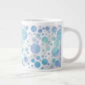 Glacier Blue Polka Dot Pattern Jumbo-Tasse (Rechts)