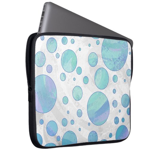 Glacier Blue Polka Dot Pattern Laptopschutzhülle (Vorne Rechts)