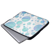 Glacier Blue Polka Dot Pattern Laptopschutzhülle (Vorne Knopf)